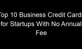 Top 10 Business Credit Cards for Startups With No Annual Fee