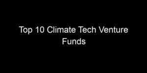 Read more about the article Top 10 Climate Tech Venture Funds