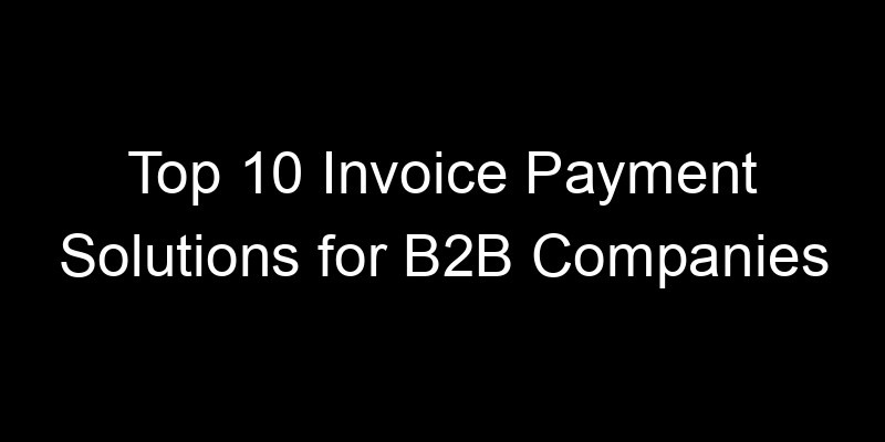 Read more about the article Top 10 Invoice Payment Solutions for B2B Companies