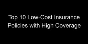 Read more about the article Top 10 Low-Cost Insurance Policies With High Coverage