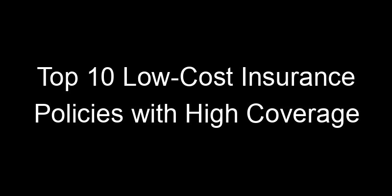 Read more about the article Top 10 Low-Cost Insurance Policies With High Coverage