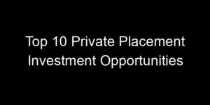 Read more about the article Top 10 Private Placement Investment Opportunities