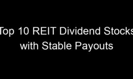 Top 10 REIT Dividend Stocks with Stable Payouts