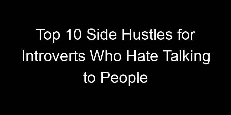 Read more about the article Top 10 Side Hustles for Introverts Who Hate Talking to People