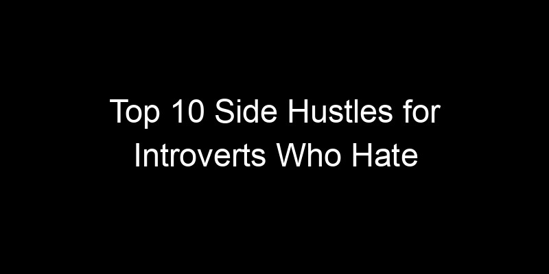 Read more about the article Top 10 Side Hustles for Introverts Who Hate Talking to People