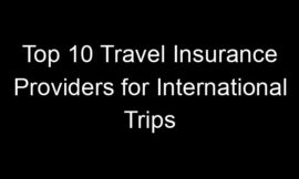 Top 10 Travel Insurance Providers for International Trips