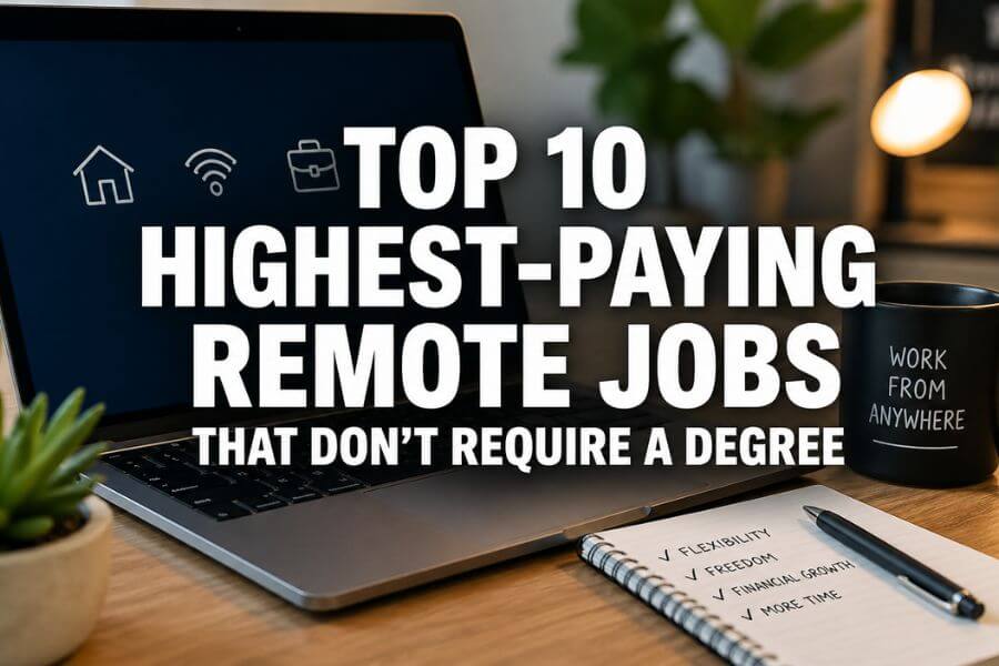 Read more about the article Top 10 Highest-Paying Remote Jobs That Don’t Require a Degree